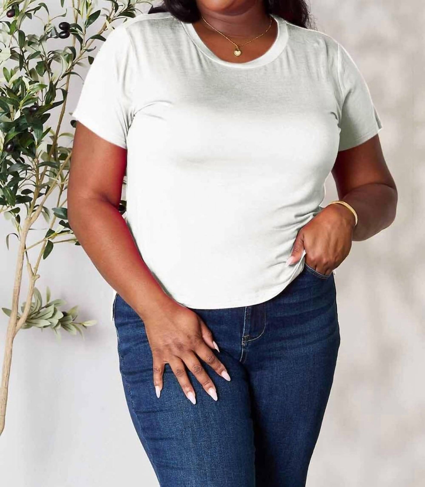 Basic Bae - Essential Curve Tee - Plus