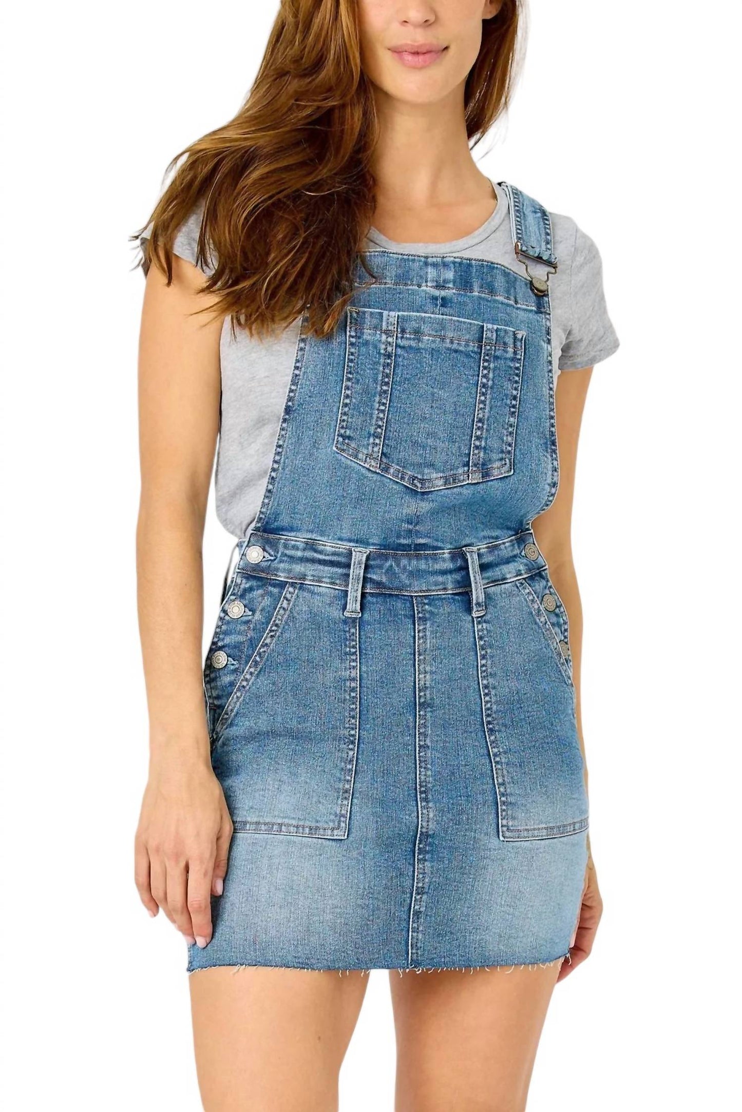 Judy Blue - HIGH WAIST RAW HEM OVERALL DENIM SKIRT