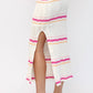 Fate - Stripe Crochet Midi Skirt