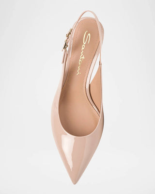 Santoni - Women's Audrey Patent Kitten Slingback Pumps