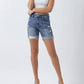 Risen - Full Size Distressed Rolled Denim Shorts With Pockets
