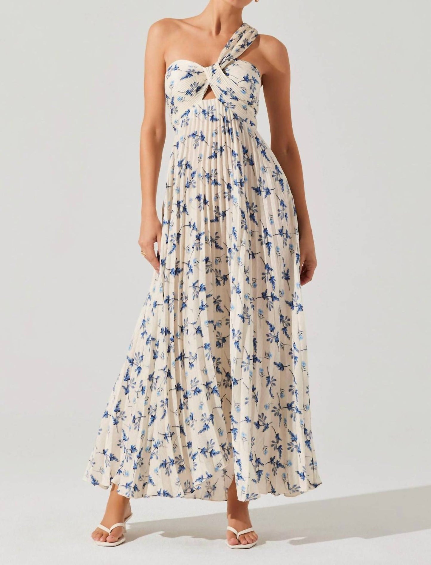Astr - Rasya Pleated Floral Maxi Dress