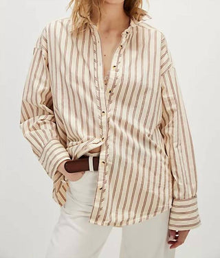 Free People - Striped Varsity Vibes Shirt
