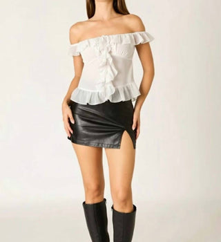 Cotton Candy La - Chiffon Off The Shoulder Top