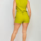A.C.G. Los Angeles - Dressy Pleated Highwaist Shorts & 4 Botton Vest Set