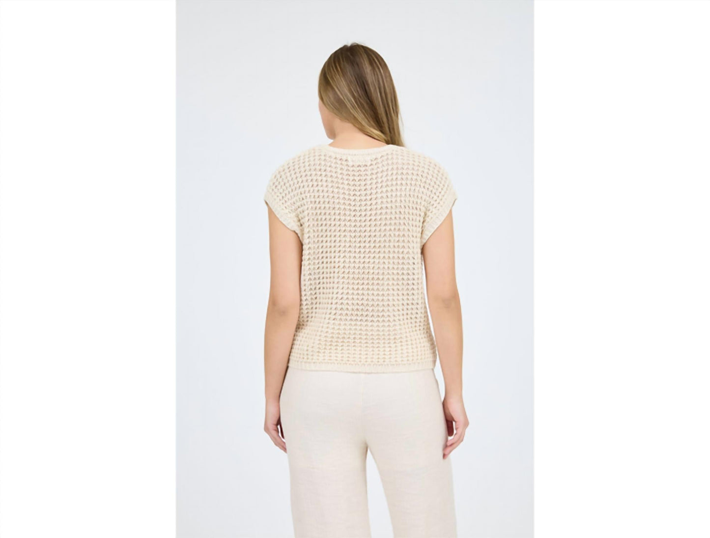 Blu Pepper - Women's Batwing Crochet Short Sleeve Sweater