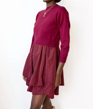 Baevely By Wellmade - Mary 3/4 Sleeve Mini Sweater Dress