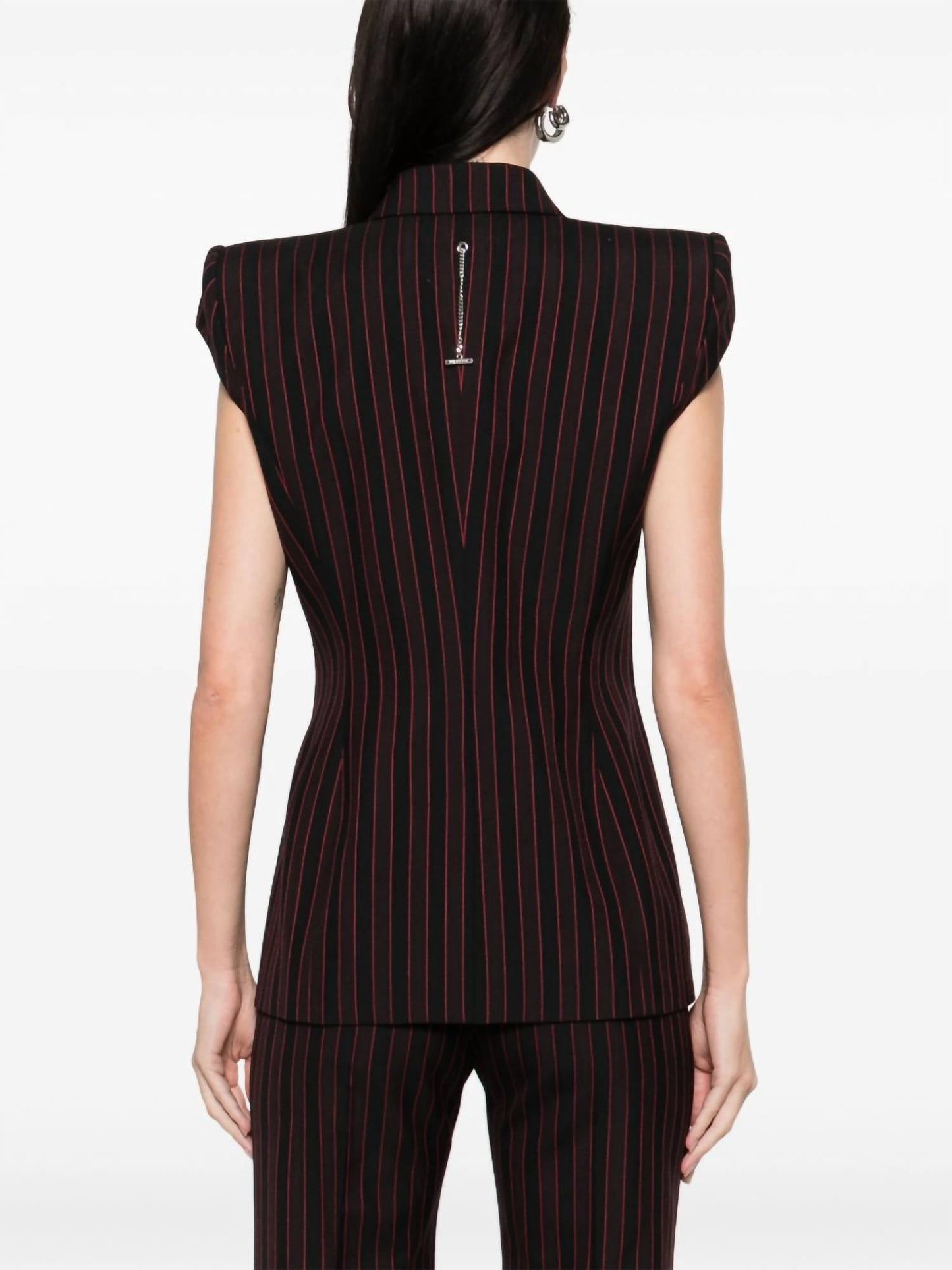 Alexander Mcqueen - Pinstripe Sleeveless Blazer