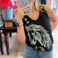 All Us - Metal Trim Western Graphic Tank Top