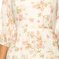 52Seven - Three Quarter Sleeve Floral Midi Dress
