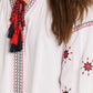 Umgee - Embroidered Tassel Tie Blouse