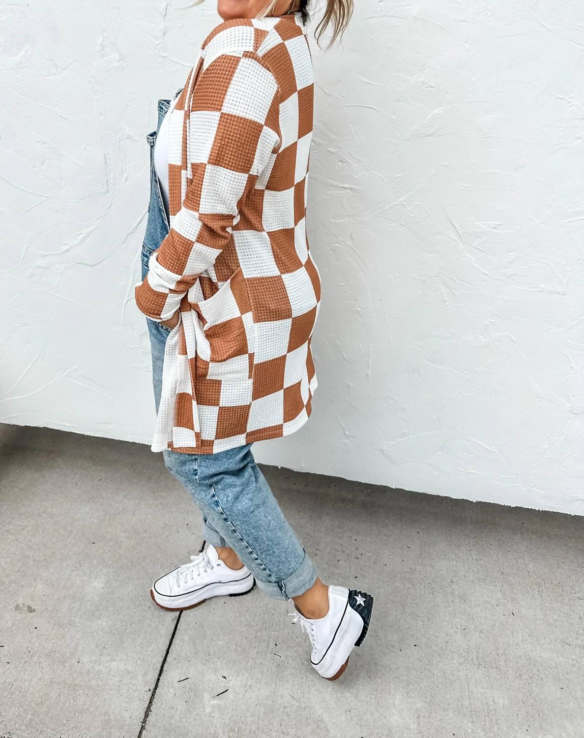 Blakeley - Lola Checkered Print One Size Cardigan