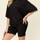 Double Take - Relaxed Vibes Textured Tee & Shorts Set