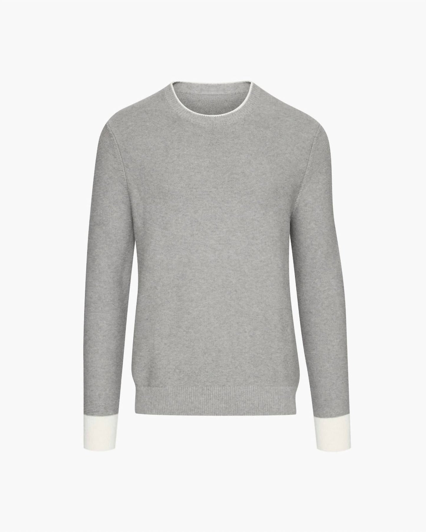 Atm - Cotton Cashmere Colorblock Long Sleeve Crewneck Sweater