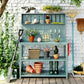 TOPMAX 65" Large Wooden Farmhouse Rustic Outdoor Potting Bench Table