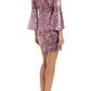 Donna Morgan - Swirl Sequin Bell Sleeve Party Dress