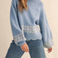 &Merci - Scalloped Mock Neck Sweater