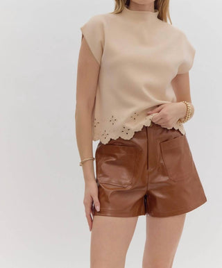 Entro - Scalloped Sweater Top
