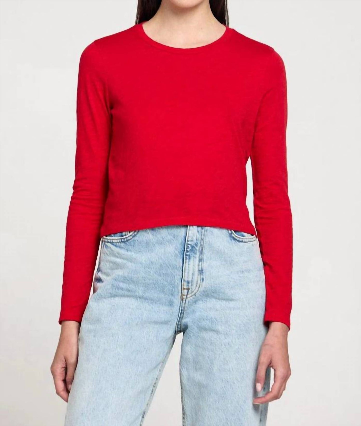 Goldie - Long Sleeve Cropped Boy Crew Tee