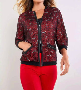 Anatomie - Petal Printed Jersey Bomber Jacket