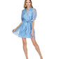 Jade - Ruffled neck belted dress