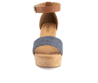 Andrea - Women's Heeled Denim Sandal