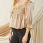 Entro - Leopard Iridescent Babydoll Top