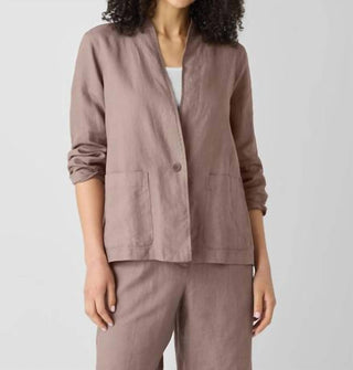 Eileen Fisher - Organic Linen High Collar Jacket