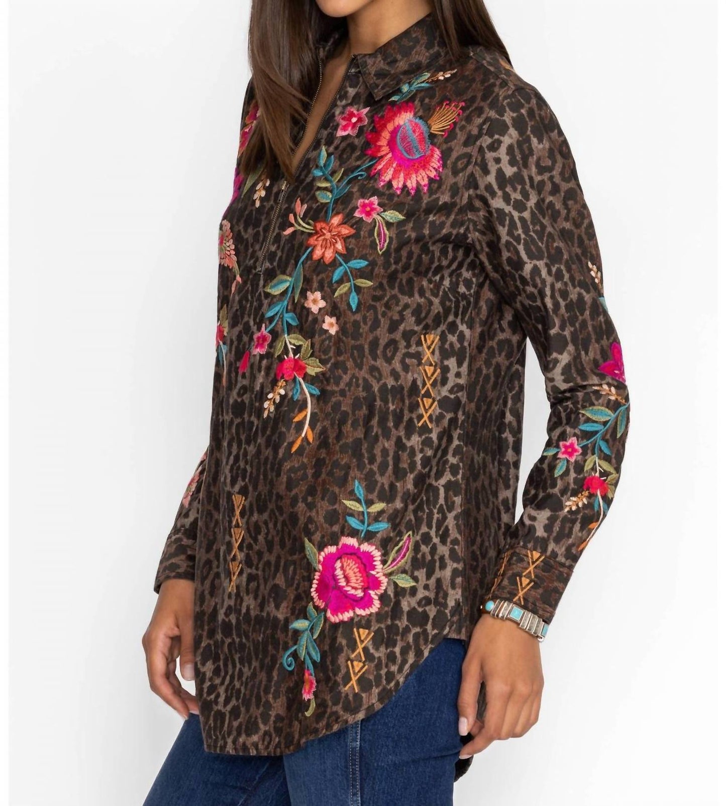 Johnny Was - Nylah Zip Up Shirt Tunic Top