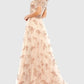 Mac Duggal - Embellished Illusion Short Sleeve A Line Gown