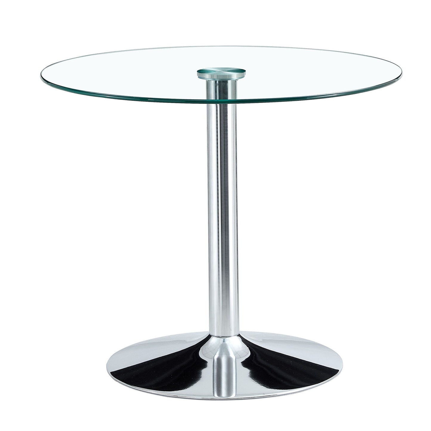 Modern Minimalist Round Dining Table With Glass Top