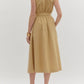 Entro - Belted Pleated Skirt & Pockets Dress