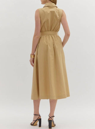 Entro - Belted Pleated Skirt & Pockets Dress