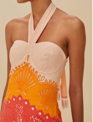 Farm Rio - Summer Gradient Ombre Richelieu Midi Dress