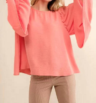 143 Story - Ruffle Flare Sleeves Top