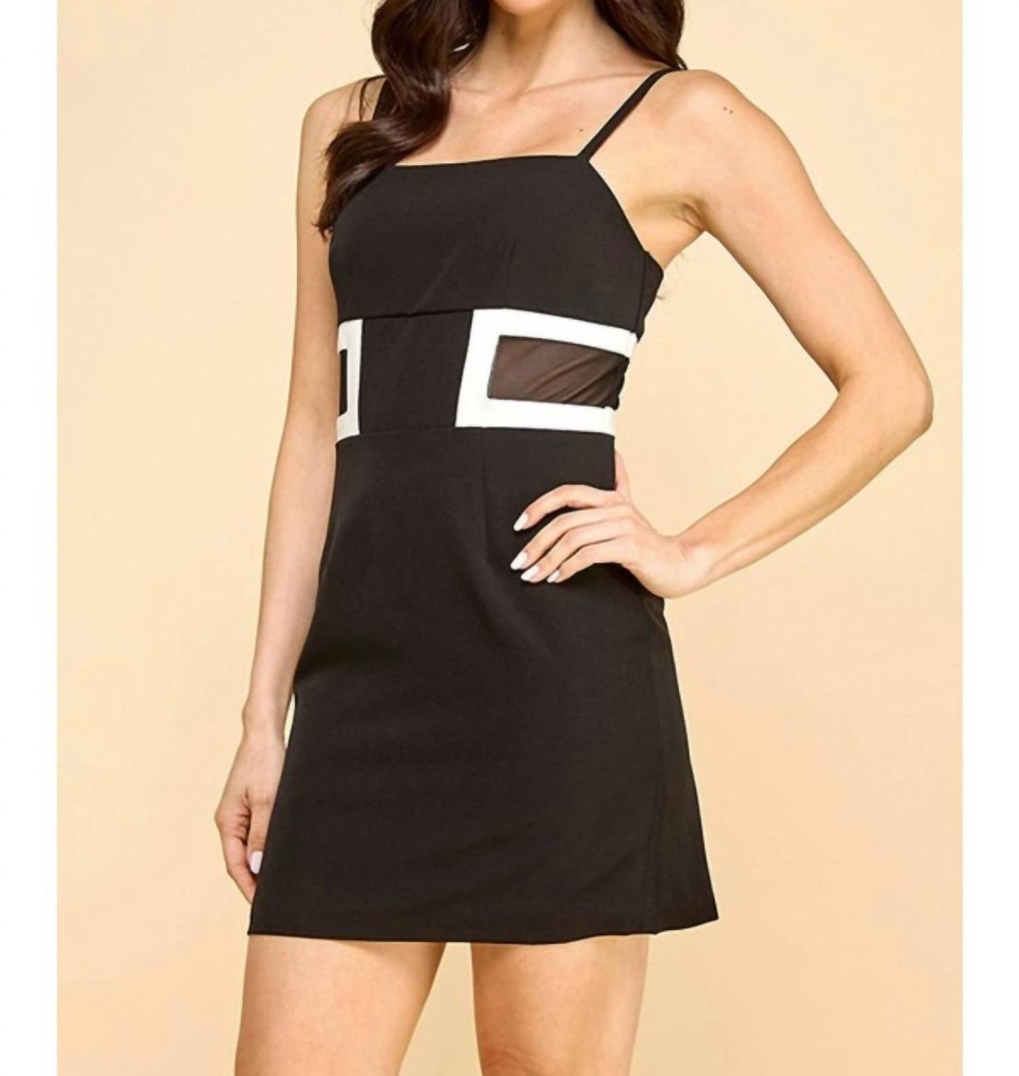 Baby Pink - Color Block Mini Dress