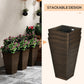 Outsunny 28" Tall Outdoor Planters - Set of 3 Large Tapered Planters