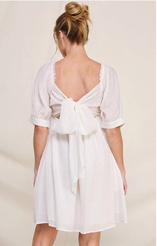 Allie Rose - Textured Puff Sleeve Babydoll Dress