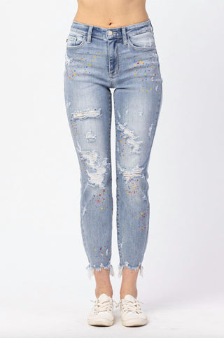 Judy Blue - Paint Splatter Boyfriend Jean