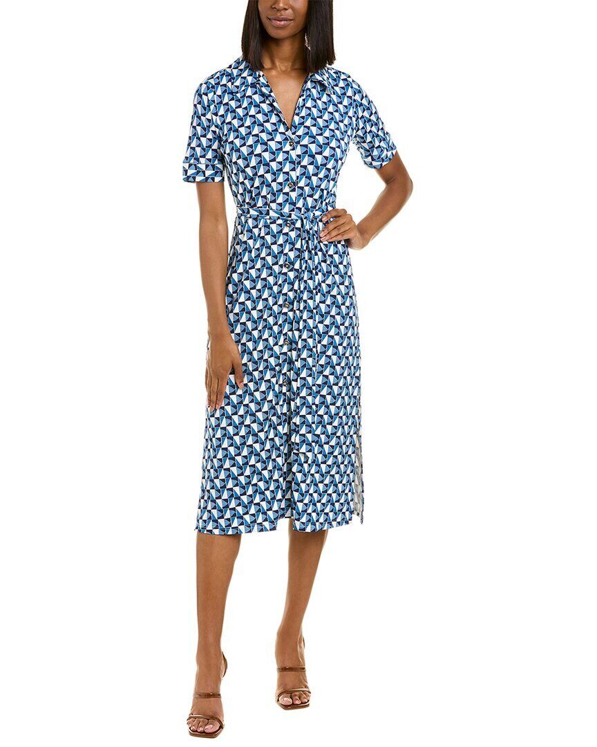 Leota Women's Sunrise Geo Sea of Belize Marshmallow Lord & Taylor Brittany Dress Blue