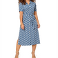 Leota Women's Sunrise Geo Sea of Belize Marshmallow Lord & Taylor Brittany Dress Blue
