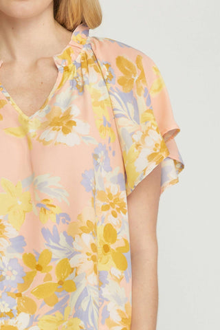 Entro - Floral Potter Sleeve Shirt
