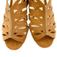 Schutz - Women's Suede Leather Open Toe Mules Laser Cut Sandals