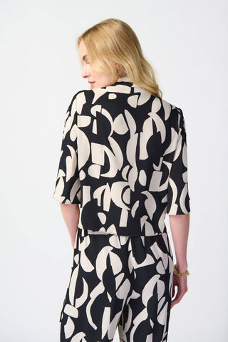 Joseph Ribkoff - Geometric Print Tie Front Blouse