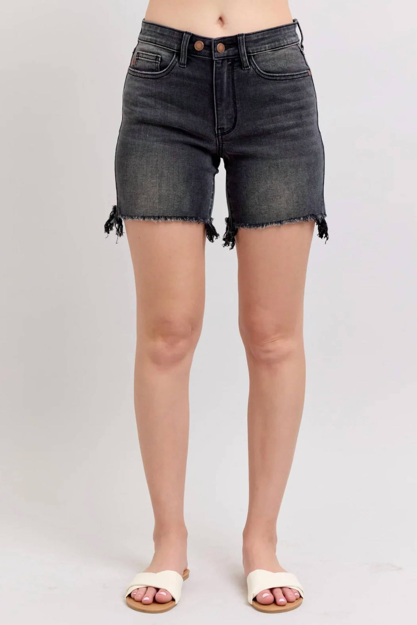 Judy Blue - Long Cuff Off Dad Shorts