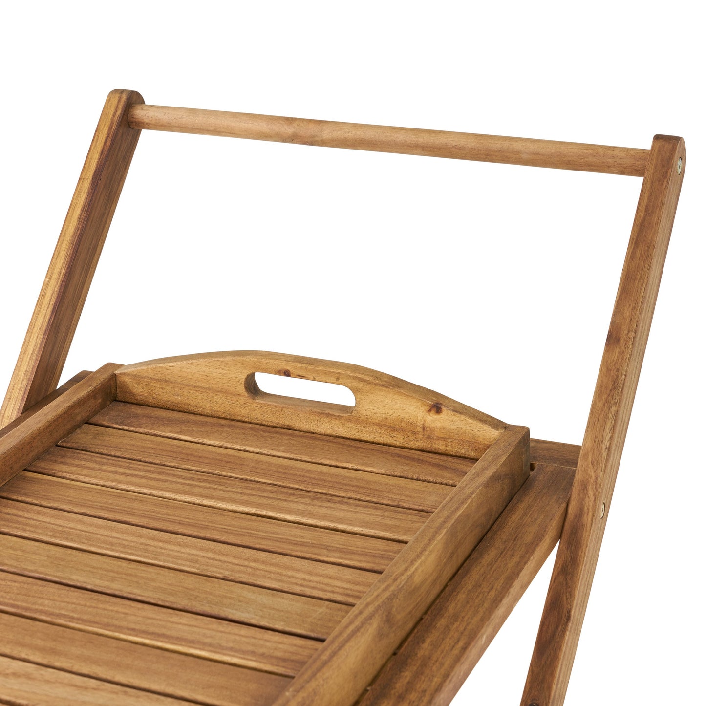 Riviera Bar Cart Natural Stained Acacia Wood Mobile Bar Cart