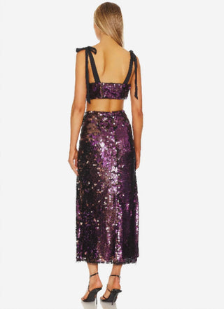 Free People - Star Bright Sequin High Slit Fairy Midi Skirt