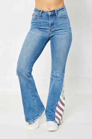 Judy Blue - High Waist Americana Flag Print Flare Jean