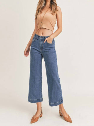 Risen - High Rise Ankle Wide Leg Jeans