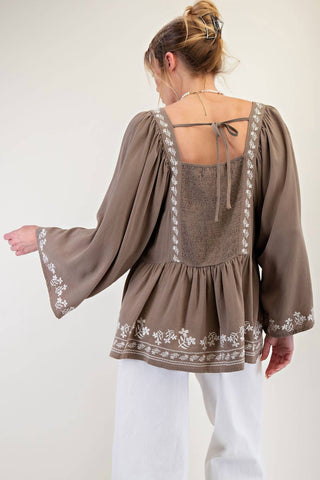 Easel - Desert Bloom Boho Top